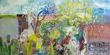 绘画 标题为“Garden from Memory” 由Simonida Djordjevic, 原创艺术品, 丙烯 安装在木质担架架上