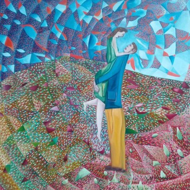 绘画 标题为“Enamorados” 由Omar Medrano, 原创艺术品, 油