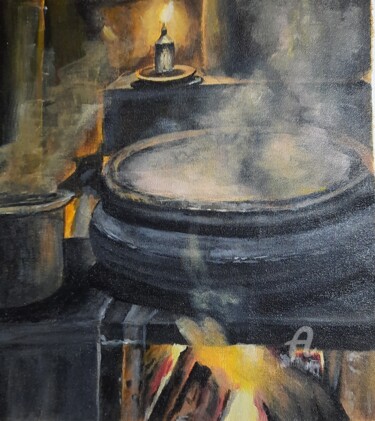 OLD IS GOLD Painting titled "OLD IS GOLD" by Vindhya Acharya, Original Artwork, Acrylic