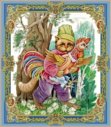 数字艺术 标题为“Der Kater und der H…” 由Konstantin Avdeev, 原创艺术品, 数字油画