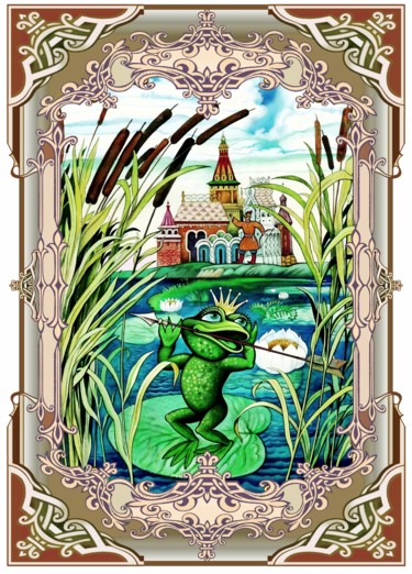 数字艺术 标题为“Die Froschkönigin” 由Konstantin Avdeev, 原创艺术品, 数字油画