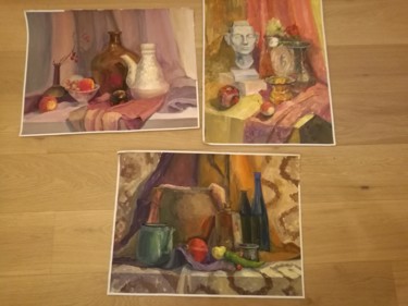 Malerei mit dem Titel "Autumn Kiss" von Dari Ja, Original-Kunstwerk, Gouache