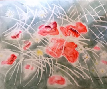 Peinture intitulée "LE MONDE EST EN FLE…" par Michele Glaize, Œuvre d'art originale, Aquarelle
