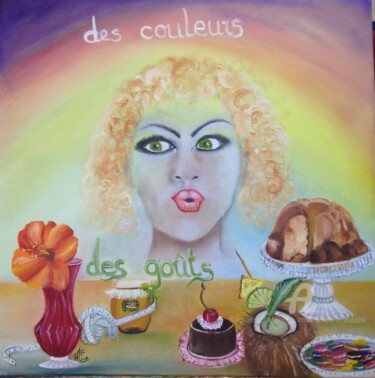Des Goûts et des couleurs, moments de bonheur 제목이 "Des Goûts et des co…"인 미술작품 Fleurlise Artiste Peintre Et Sculpteur로, 원작, 아크릴 artwork_cat.에 장착됨