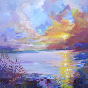 Malerei mit dem Titel "Between land and sky" von Alexandra Ghimisi, Original-Kunstwerk, Acryl