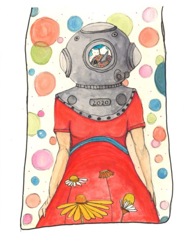 图画 标题为“sueños” 由Florencia Escalante, 原创艺术品, 水彩