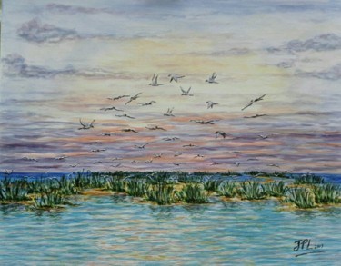 Oiseaux de bonheur Ζωγραφική με τίτλο "Oiseaux de bonheur" από Jean-Pierre Loubinoux, Αυθεντικά έργα τέχνης, Ακρυλικό Τοποθετήθηκε στο Ξύλινο φ…