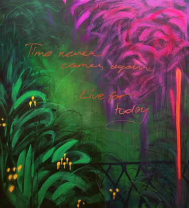 Painting titled "Complementary colors" by Nusret Aktay, Original Artwork, Acrylic Mounted on Wood Stretcher frame
