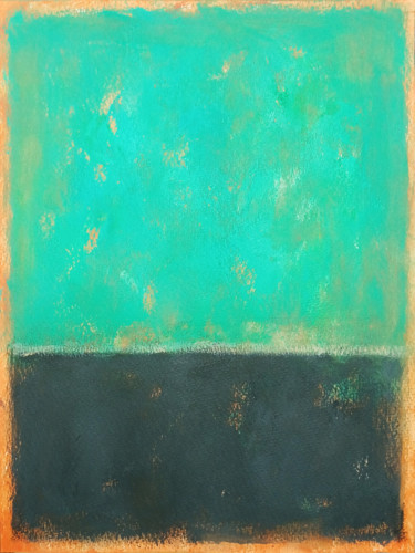 Peinture intitulée "Emerald green and b…" par Luis Medina, Œuvre d'art originale, Acrylique