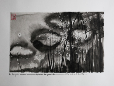 Peinture intitulée "Les graminées" par Sola, Œuvre d'art originale, Encre