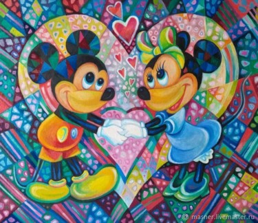 Картина под названием "Where Minnie is, wh…" - Igor Sem, Подлинное произведение искусства, Масло Установлен на Деревянная ра…