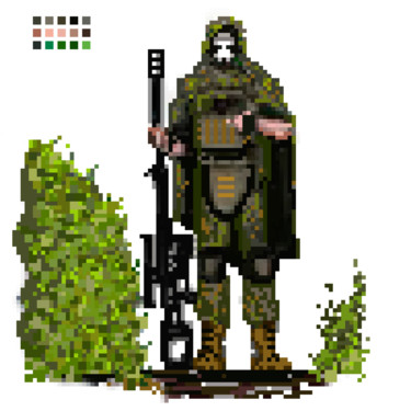 Ghost. Pixel warriors Arts numériques intitulée "Ghost. Pixel warrio…" par Vasiliy Pimenov, Œuvre d'art originale, Travail numérique 2D
