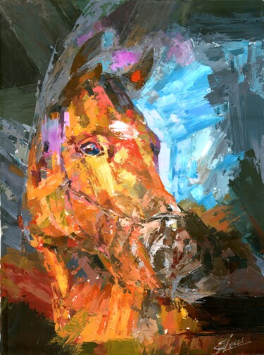 绘画 标题为“A horse named Fire” 由Елена Зиновьева, 原创艺术品, 丙烯