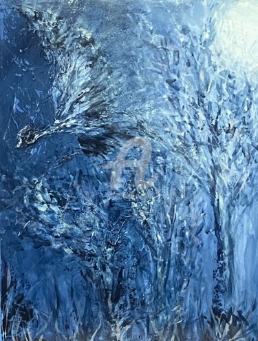绘画 标题为“Vol de Nuit” 由Nathalie Morin, 原创艺术品, 丙烯 安装在木质担架架上