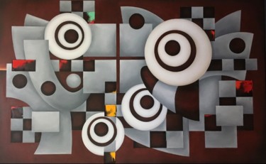Schilderij getiteld "The Silent Grey: Mo…" door Inge Coolen, Origineel Kunstwerk, Olie
