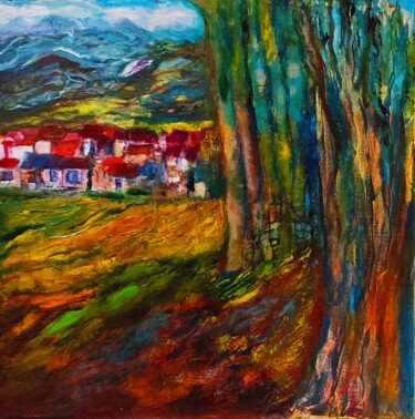 Malerei mit dem Titel "A la lisière de la…" von Tissa, Original-Kunstwerk, Öl