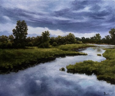 Schilderij getiteld "Under the clouds" door Oleg Baulin, Origineel Kunstwerk, Olie
