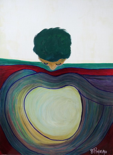 Schilderij getiteld "H085P20 Introspecti…" door Bernard Pineau, Origineel Kunstwerk, Olie