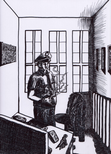 图画 标题为“Servus Hellhuaber 13” 由Karin Sternberg, 原创艺术品, 标记