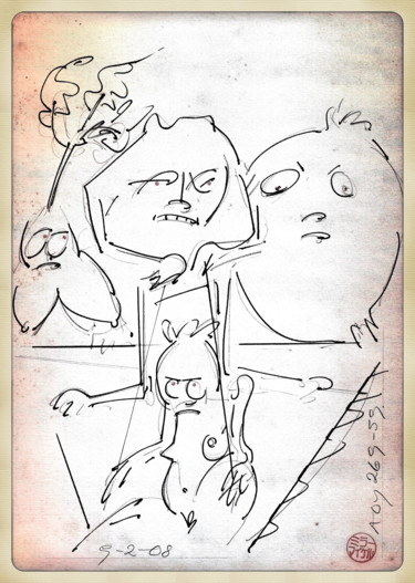 The Pathological Puppeteer: Jingu Series Dessin intitulée "The Pathological Pu…" par Wilf Tilley, Œuvre d'art originale, Graphite