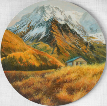 L'isolation volontaire dans les montagnes Painting titled "L'isolation volonta…" by Katia Zhevno, Original Artwork, Oil Mounted on Other rigid panel