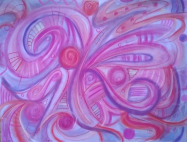 Peinture intitulée "Dénouement abstrait" par Greensleeves, Œuvre d'art originale, Pastel