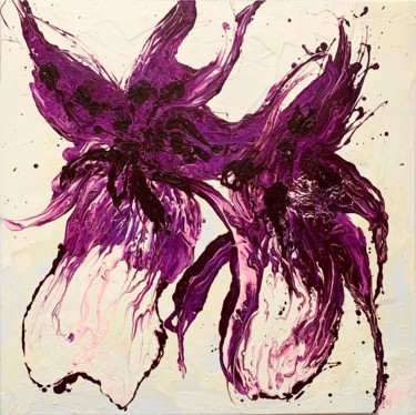 Malerei mit dem Titel "ORCHID BULBOPHYLLUM" von Sigrid Koerner, Original-Kunstwerk, Öl