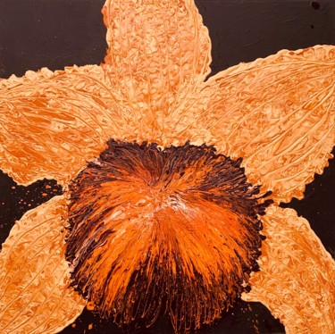 Malerei mit dem Titel "CATTLEYA" von Sigrid Koerner, Original-Kunstwerk, Öl