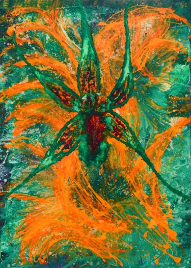 Malerei mit dem Titel "MILTASSIA  ORCHID H…" von Sigrid Koerner, Original-Kunstwerk, Acryl