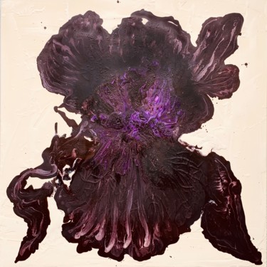 Malerei mit dem Titel "IRIS  „PAINT IT BLA…" von Sigrid Koerner, Original-Kunstwerk, Öl