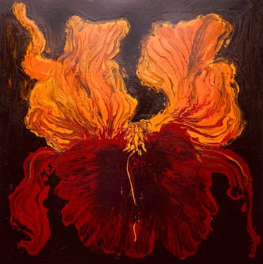 Malerei mit dem Titel "IRIS II" von Sigrid Koerner, Original-Kunstwerk, Öl