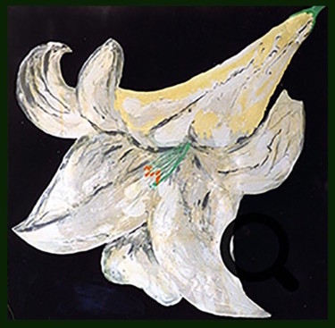 Malerei mit dem Titel "LILIE" von Sigrid Koerner, Original-Kunstwerk, Acryl