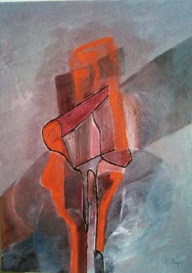 Painting titled "Abstraction" by Romuald, Original Artwork, Acrylic Mounted on Wood Stretcher frame