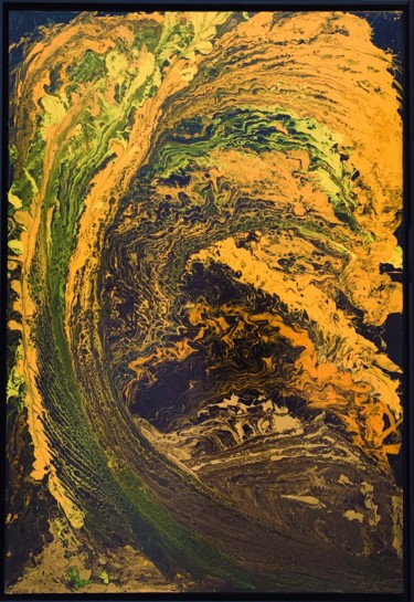 Malerei mit dem Titel "YELLOW WAVE" von Sigrid Koerner, Original-Kunstwerk, Acryl