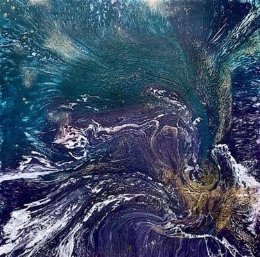 Malerei mit dem Titel "GREEN VIOLET" von Sigrid Koerner, Original-Kunstwerk, Acryl