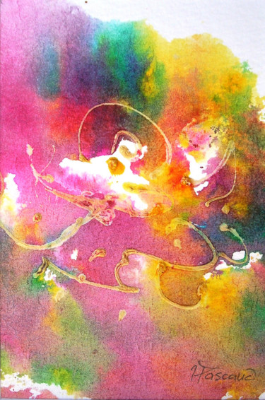 Monotype 12 Schilderij getiteld "Monotype 12" door Jacqueline Pascaud, Origineel Kunstwerk, Inkt Gemonteerd op Andere stijve panelen
