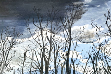 Painting titled "Ainhoa Hiver" by Denise Latour, Original Artwork, Oil