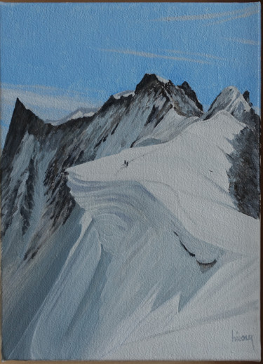 Corniche sur les Arêtes de Rochefort Peinture intitulée "Corniche sur les Ar…" par Dominique Hieaux, Œuvre d'art originale, Huile