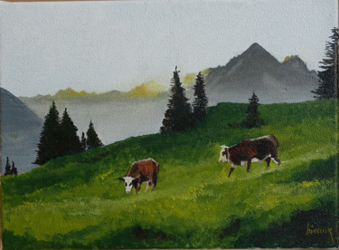 Peinture intitulée "Le jour se lève sur…" par Dominique Hieaux, Œuvre d'art originale, Huile