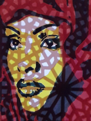 제목이 "L' Africaine M"인 디지털 아트 Patrick Mauxion (MAUX)로, 원작, 2D 디지털 작업 기타 단단한 패널에 장착됨