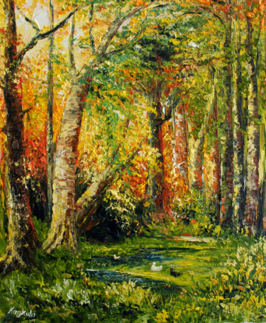 Pintura titulada "Autumn Vibes" por Haykuhi Khachatryan, Obra de arte original, Oleo