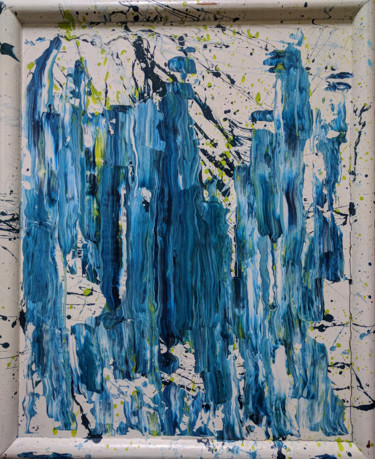 Blue & White Ζωγραφική με τίτλο "Blue & White" από Oberlin The Artist, Αυθεντικά έργα τέχνης, Ακρυλικό