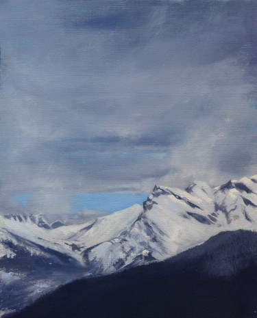Painting titled "La haut 3" by Pierre Mallo, Original Artwork, Oil