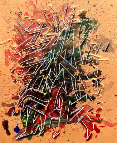 Pittura intitolato "Volcan 2" da Kesa Graffiti, Opera d'arte originale, Acrilico