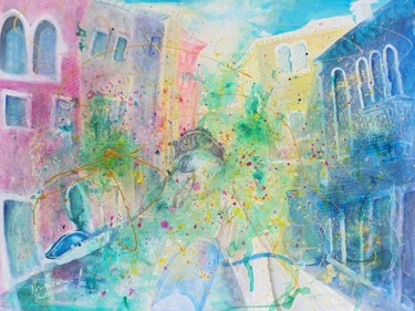 In love to the City of love: Venice!!! Painting titled "In love to the City…" by Ursula Gnech, Original Artwork, Watercolor