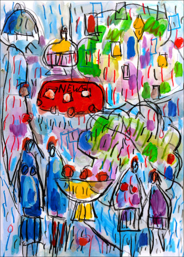 Peinture intitulée "News" par Jean Mirre, Œuvre d'art originale, Huile