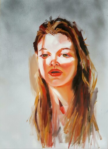 Peinture intitulée "portre6" par Muzaffer Bulut, Œuvre d'art originale, Huile
