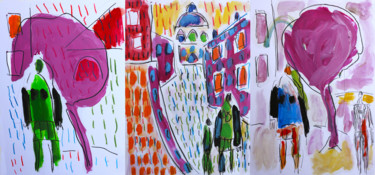 Malerei mit dem Titel "Triptyque Mode et R…" von Jean Mirre, Original-Kunstwerk, Öl
