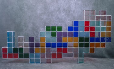 雕塑 标题为“Tetris by JimaJine” 由Jean-Jacques Joujon (JimaJine), 原创艺术品, 玻璃