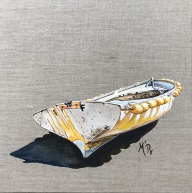 Peinture intitulée "canot" par M'Do, Œuvre d'art originale, Acrylique Monté sur Carton